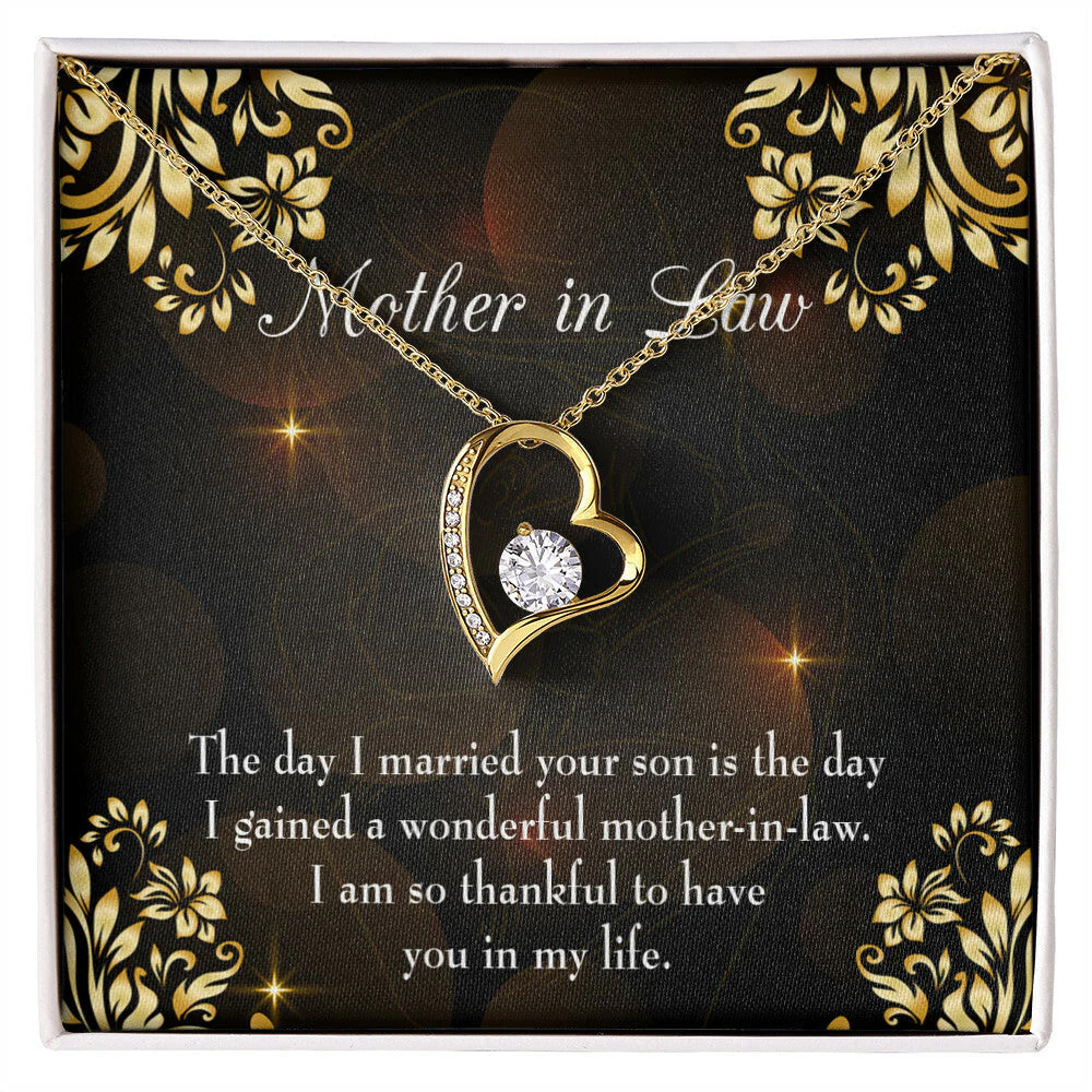 MIL Wonderful MIL Forever Love CZ Heart Necklace White Gold Luxury Box - Picture 1 of 3